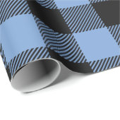 Deer Hunting Lodge Baby Shower Antlers Boy Blue Wrapping Paper (Roll Corner)