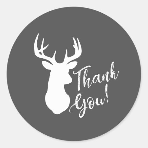 Deer Hunting Lodge Baby Shower Antlers Classic Round Sticker