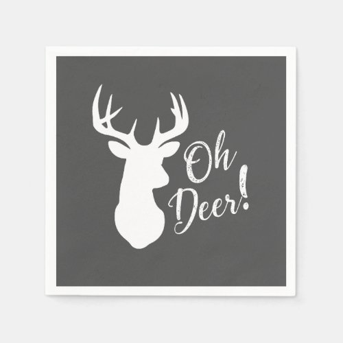 Deer Hunting Lodge Baby Shower Antlers Girl Pink Napkins