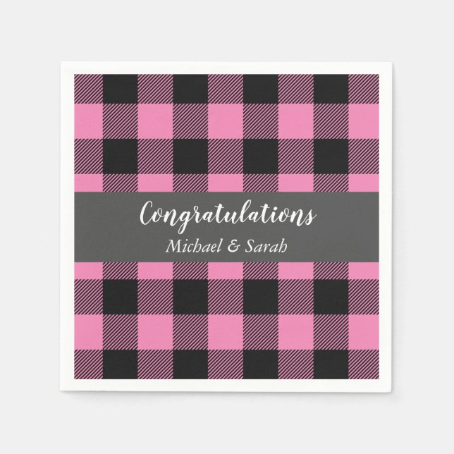 Deer Hunting Lodge Baby Shower Antlers Girl Pink Napkins (Front)