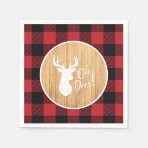 Deer Hunting Lodge Baby Shower Antlers Napkins