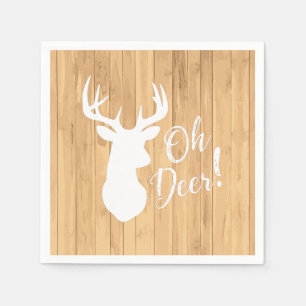 Deer Hunting Lodge Baby Shower Antlers Napkins