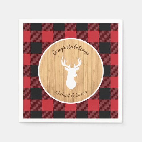 Deer Hunting Lodge Baby Shower Antlers Napkins