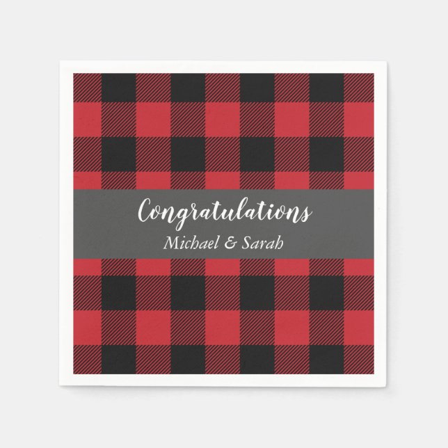 Deer Hunting Lodge Baby Shower Antlers Napkins (Front)