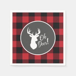 Deer Hunting Lodge Baby Shower Antlers Napkins