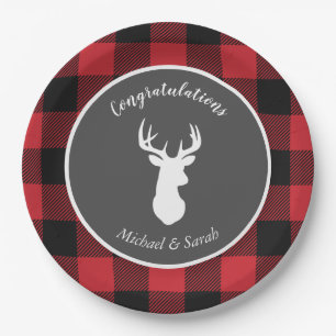 Deer Hunting Lodge Baby Shower Antlers Paper Plates