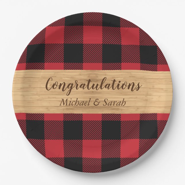 Deer Hunting Lodge Baby Shower Antlers Paper Plates (Front)