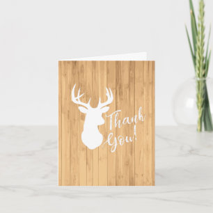 Deer Hunting Lodge Baby Shower Antlers Thank You Card