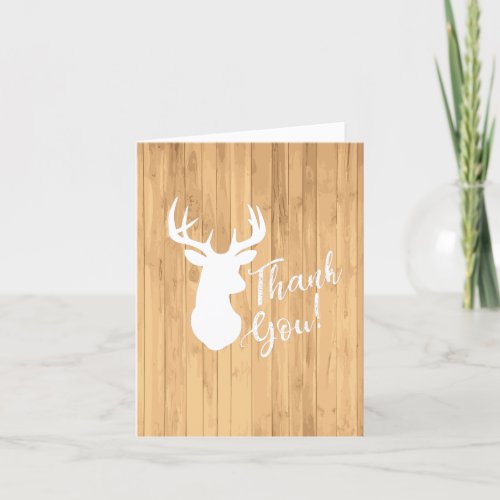 Deer Hunting Lodge Baby Shower Antlers Thank You Card