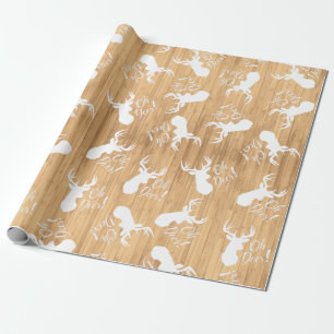Deer Hunting Lodge Baby Shower Antlers Wrapping Paper