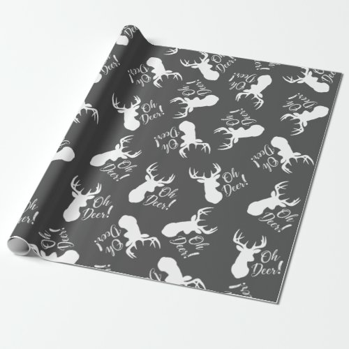Deer Hunting Lodge Baby Shower Antlers Wrapping Paper