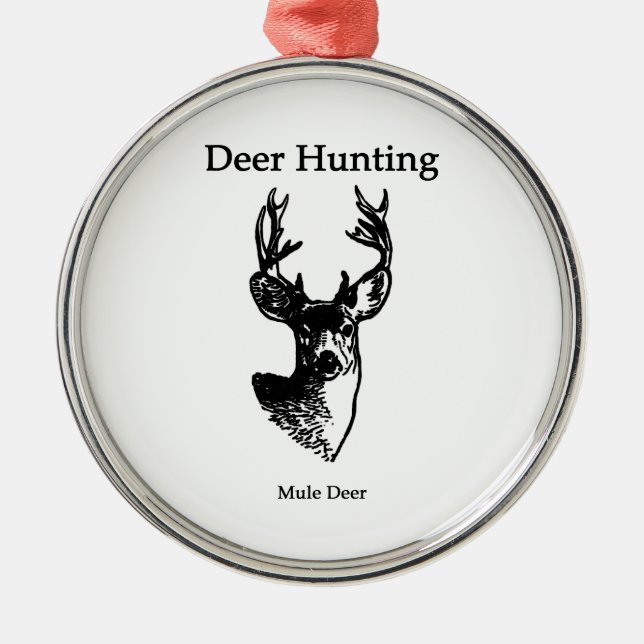 Deer Hunting (Mule Deer Buck) Metal Ornament (Front)