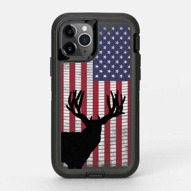Deer Hunting Patriotic Otterbox iPhone Case (Back)