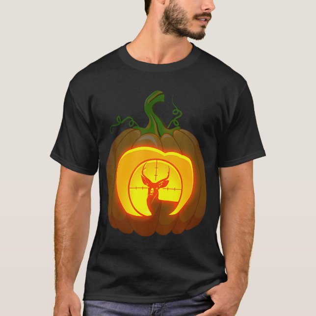 Deer Hunting Pumpkin Halloween Shirt (Front)
