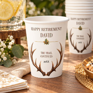 Deer Hunting Retirement Mountain Woodland Keepsake Paper Cups