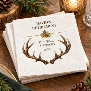 Deer Hunting Retirement Mountain Woodland Napkins