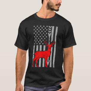 Deer Hunting Rifle American Flag Archery For Hunte T-Shirt