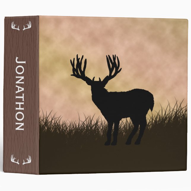 Deer Hunting Rustic 3 Ring Binder (Front/Spine)