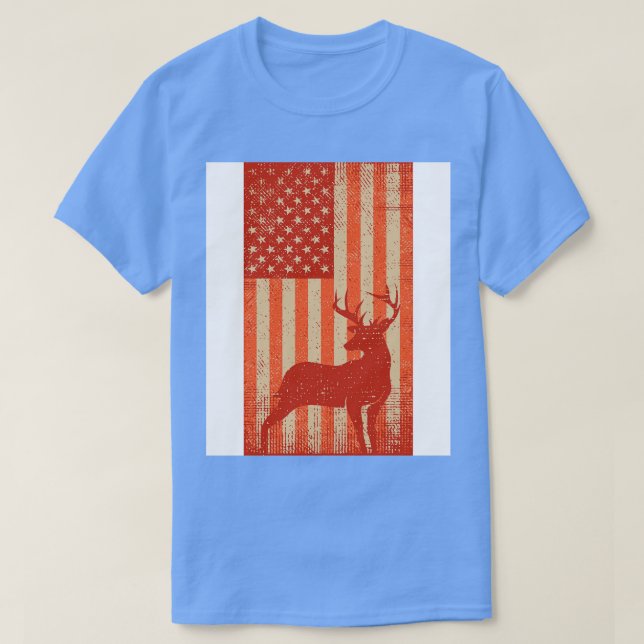 Deer Hunting Safety Orange Flag T-Shirt (Design Front)