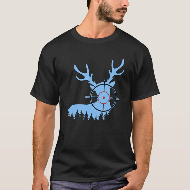 Deer Hunting Scope Silhouette | Crosshair Hunter T-Shirt (Front)