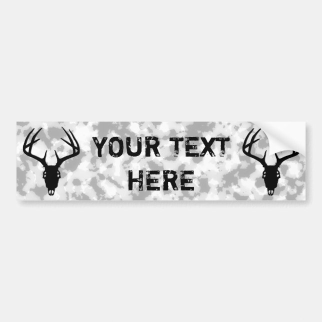 Deer Hunting Skull w/ Antlers Bumper Sticker (Front)