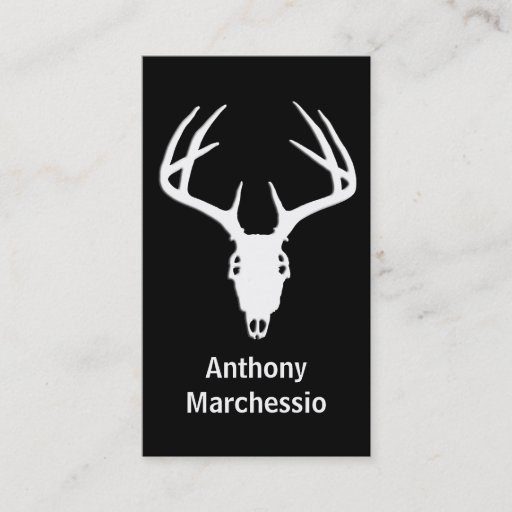 Customizable Deer Hunting Skull w/ Antlers Business Card Template