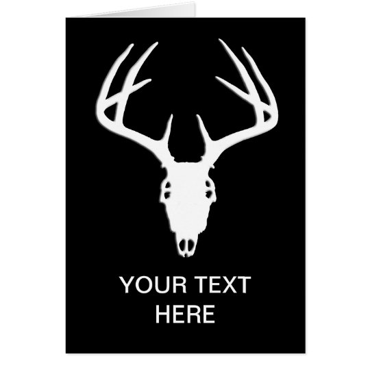 Deer Hunting Skull w/ Antlers Card