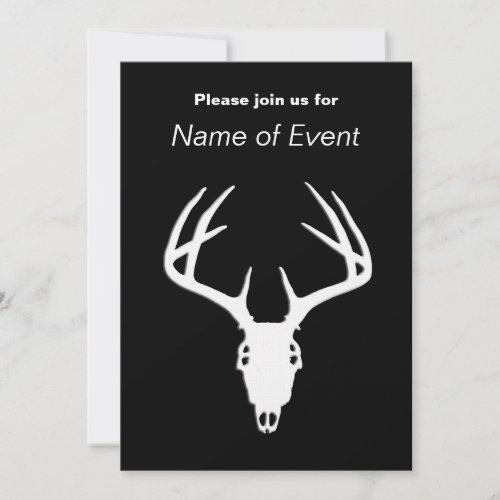 Deer Hunting Skull w/ Antlers Personalized Announcements