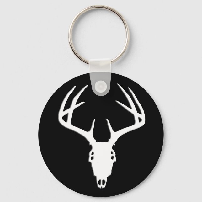 Deer Hunting Skull w/ Antlers Keychain (Front)