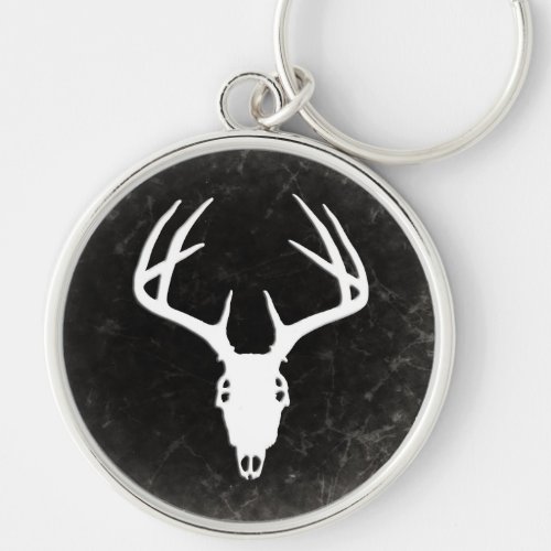 Deer Hunting Skull w Antlers Keychain