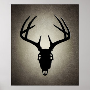 Deer Hunting Skull w/ Antlers Poster