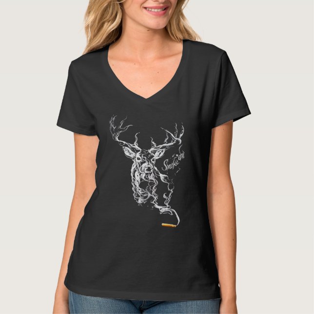 Deer Hunting Smoke Em Hunter Husband Father Grandp T-Shirt (Front)
