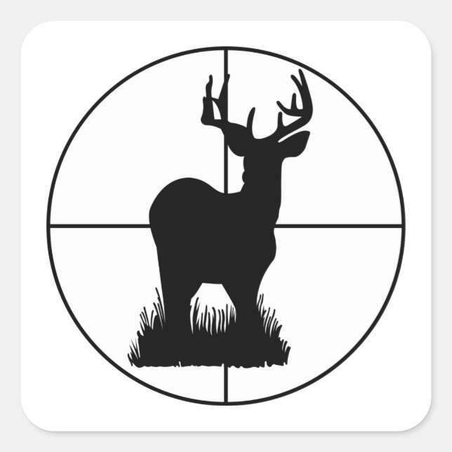 Deer Hunting Target Silhouette Square Sticker (Front)