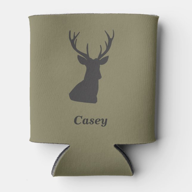 Deer Hunting Themed Can Holder Can Cooler (Front)