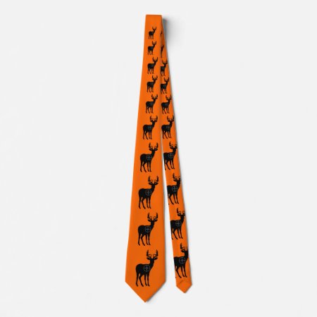 Deer Hunting Tie- Orange Neck Tie