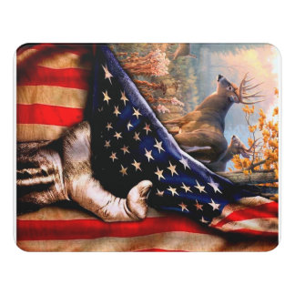 Deer Hunting USA Flag Blanket Door Sign