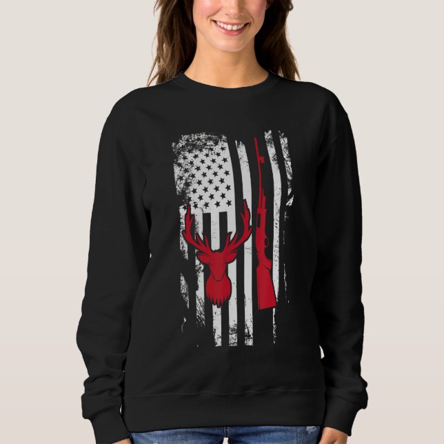 Deer Hunting Usa Sweatshirt (Front)
