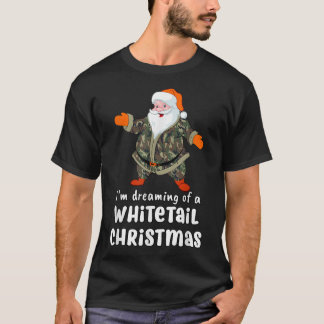 Deer Hunting Whitetail Christmas Camo Santa T-Shirt