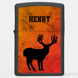 Deer Hunting with Orange Background Zippo Lighter