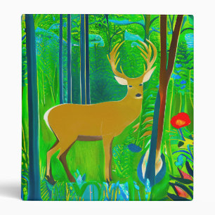 Deer in a Fantasy Forest Setting 3 Ring Binder