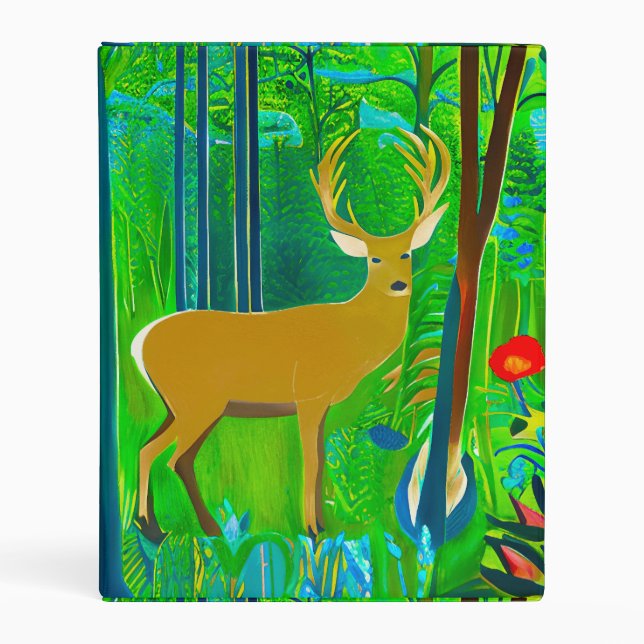Deer in a Fantasy Forest Setting  Mini Binder (Front)