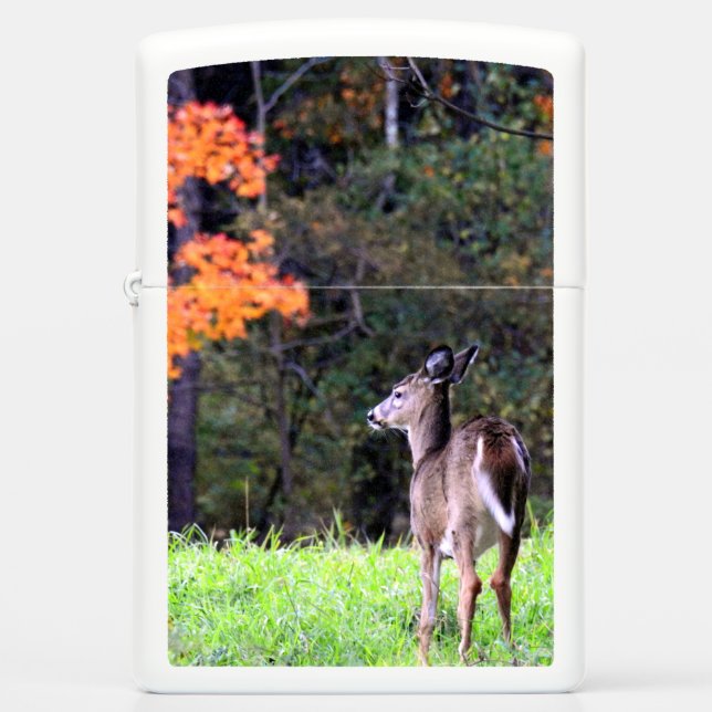 Deer in a Field -Autumn day Zippo Lighter (Front)