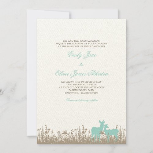 Deer in a Field Wedding Invitation