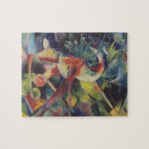 Deer in a Flower Garden by Franz Marc Vintage Art Jigsaw Puzzle