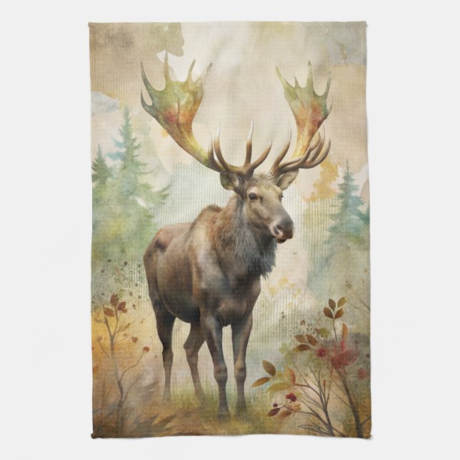 Deer in a Forest Kitchen Towel (Vertical)
