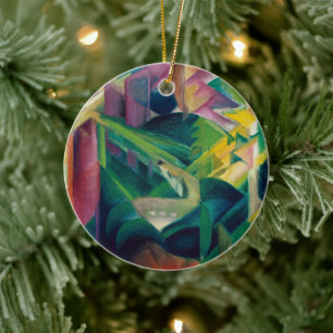 Deer in a Monastery Garden by Franz Marc Ceramic Ornament