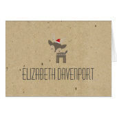 Deer In A Santa Hat Name Card (Front Horizontal)