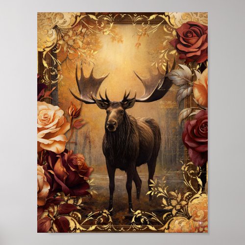 Deer in Autumn Poster