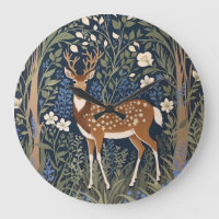 Deer In Bluebell Forest William Morris Inspired