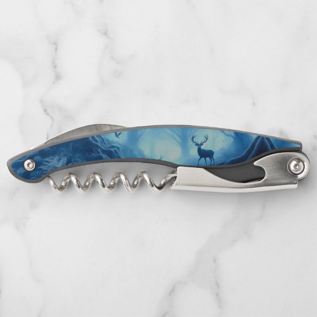 Deer in Dark Forest of Blue Haze Waiter's Corkscrew (Back)